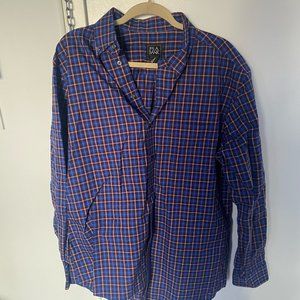 Jos. A. Bank Blue and Red Checked Traveller Dress Shirt